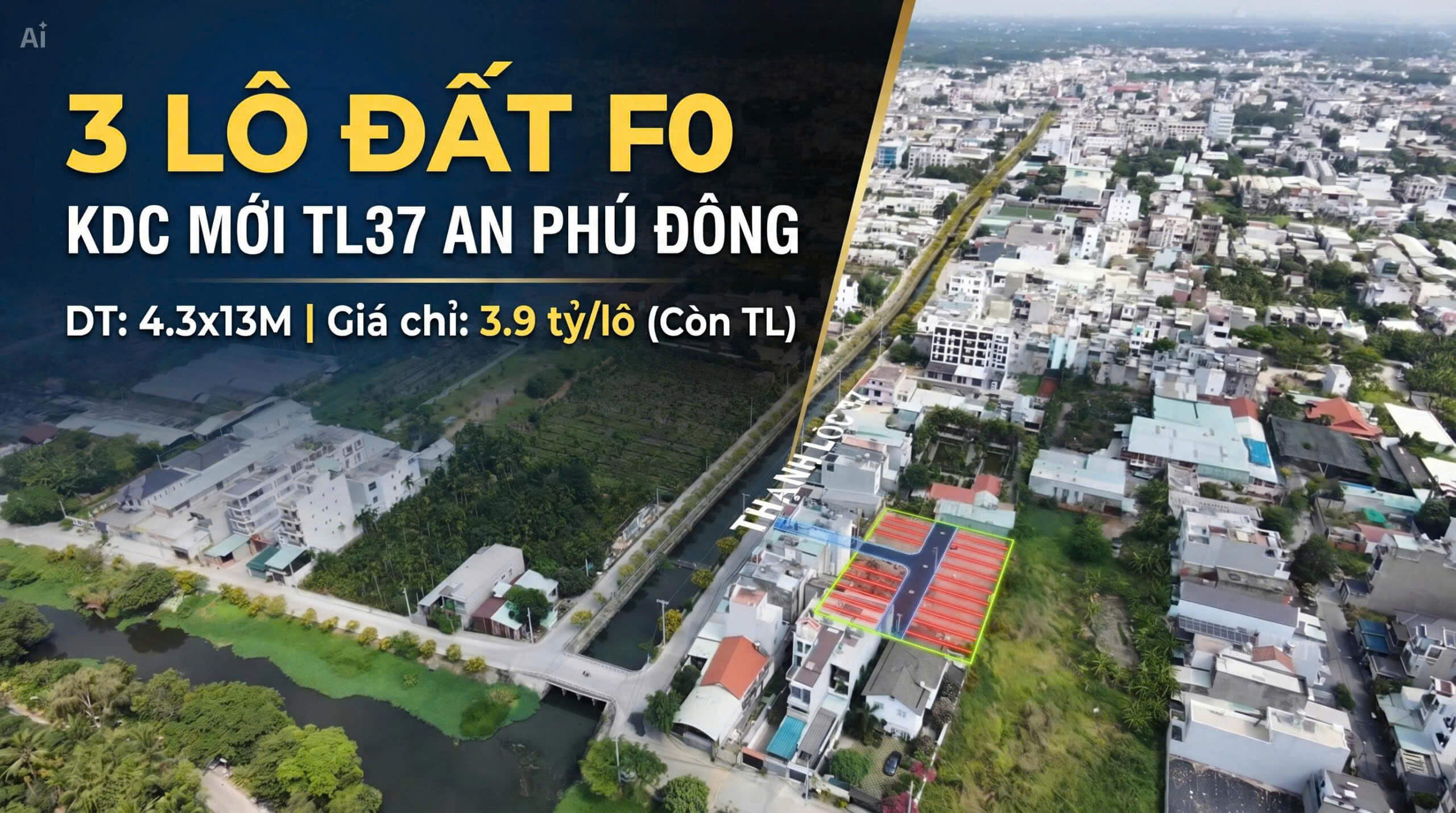 hình ảnh tổng quan Đất đẹp KDC phân lô mới Thạnh Lộc 37, Phường An Phú Đông, Quận 12