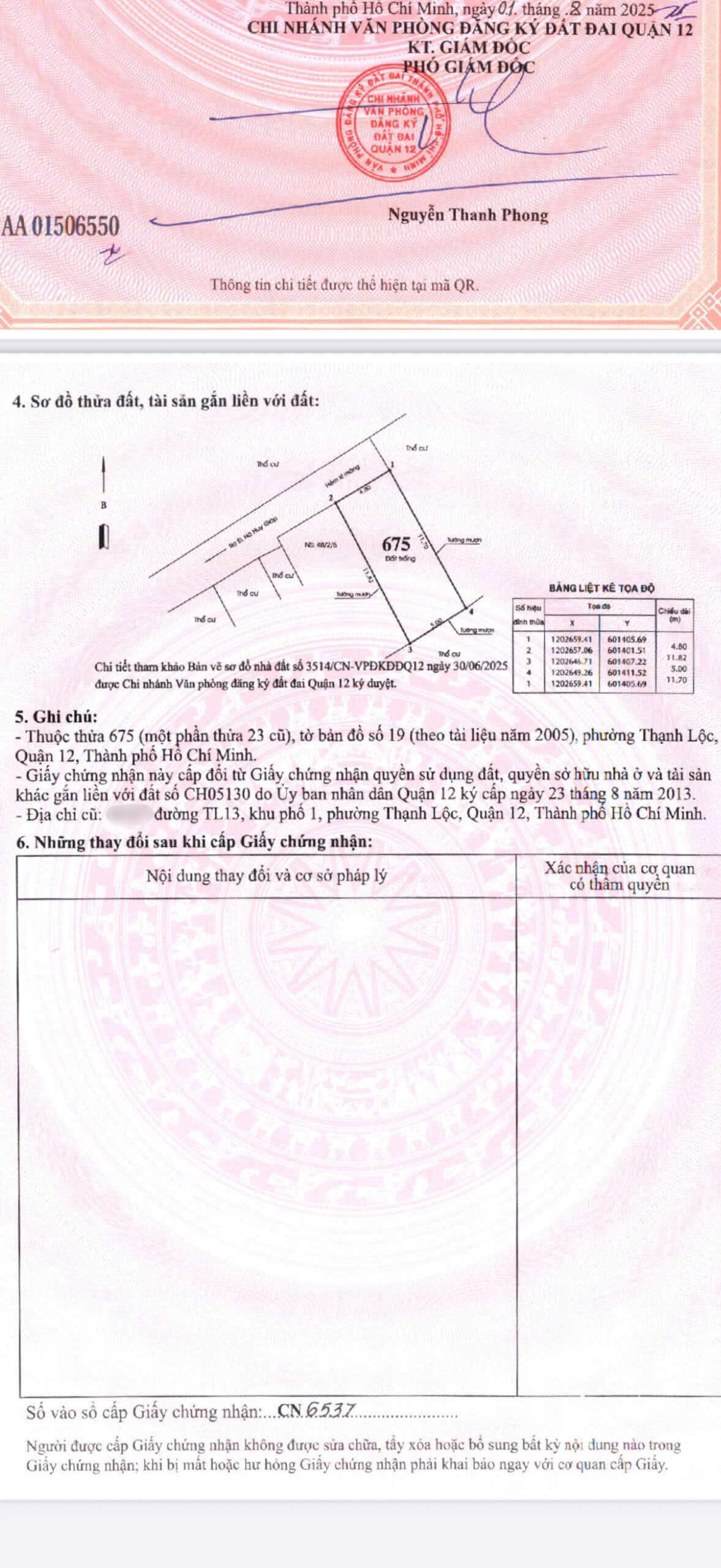 hình ảnh pháp lý Đất đẹp Thạnh Lộc 13, Phường Thạnh Lộc, Quận 12 2