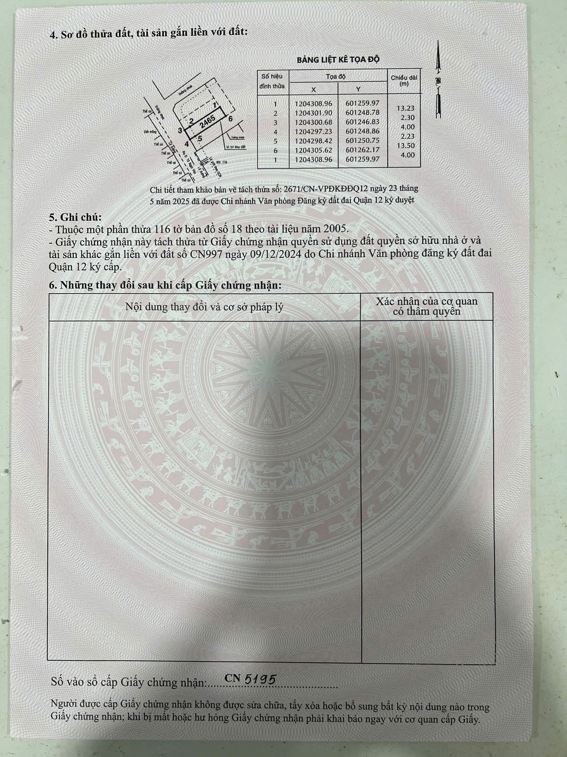 hình ảnh pháp lý Đất mặt tiền Thạnh Xuân 38, Phường Thạnh Xuân, Quận 12 1