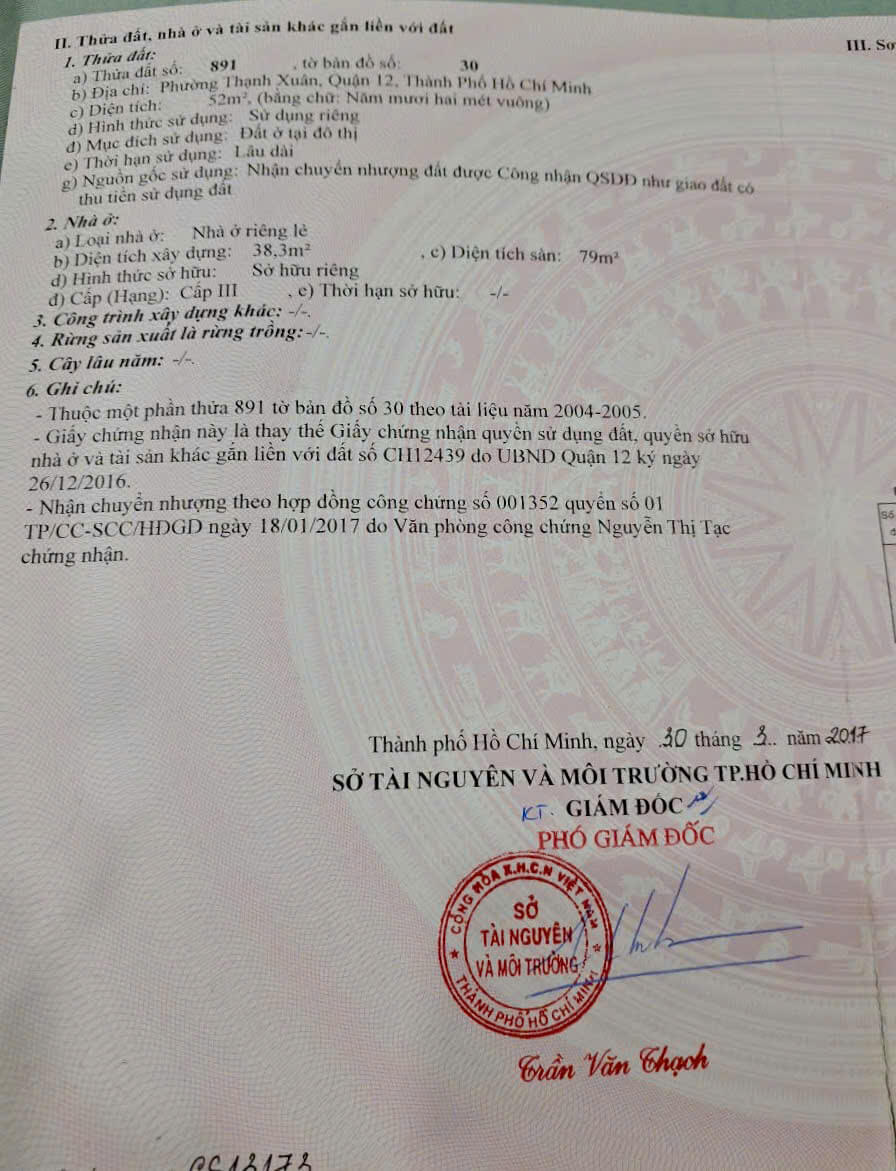 hình ảnh pháp lý Nhà đẹp khu Vạn Xuân Thạnh Xuân 25, Phường Thạnh Xuân, Quận 12 2