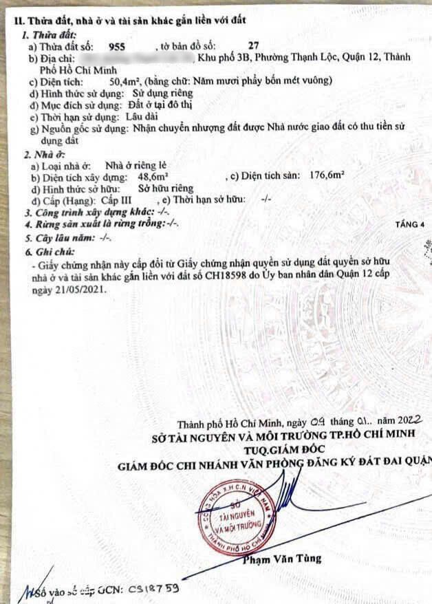 hình ảnh pháp lý Nhà phố KDC Bảo Anh Thạnh Lộc 26, Phường Thạnh Lộc, Quận 12 1